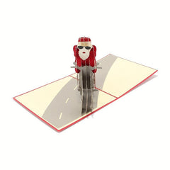 3D Pop Up Santa Card Paper Engraved Card - Christmas Gift Decoration