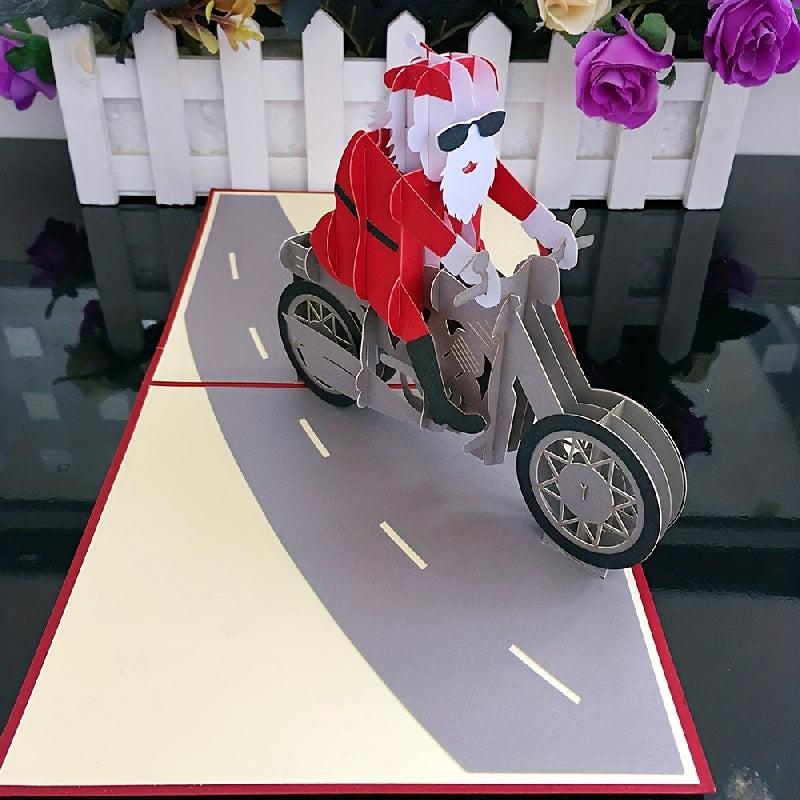 3D Pop Up Santa Card Paper Engraved Card - Christmas Gift Decoration