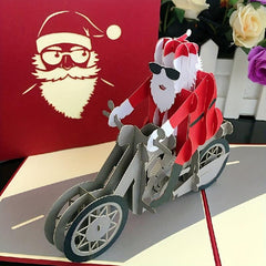 3D Pop Up Santa Card Paper Engraved Card - Christmas Gift Decoration