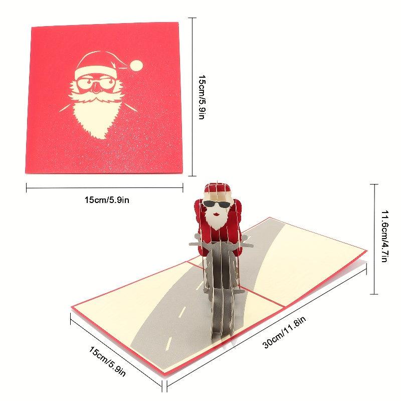 3D Pop Up Santa Card Paper Engraved Card - Christmas Gift Decoration