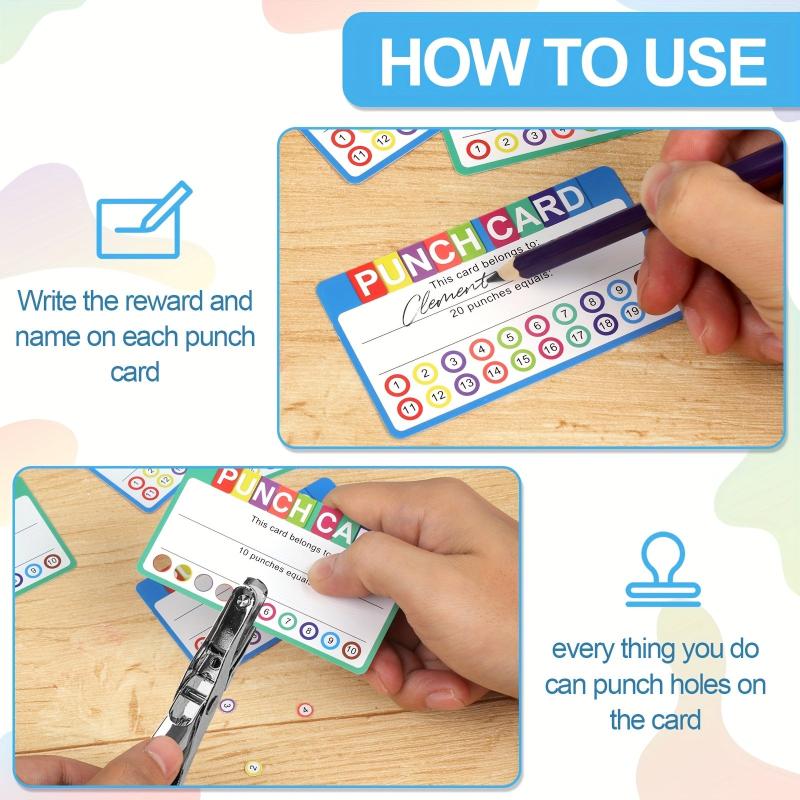 50pcs Punch Cards Reward & Incentive for Students & Business Loyalty