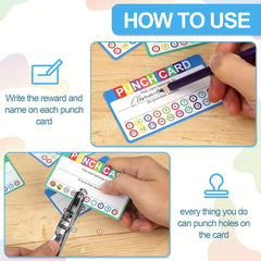 50pcs Punch Cards Reward & Incentive for Students & Business Loyalty