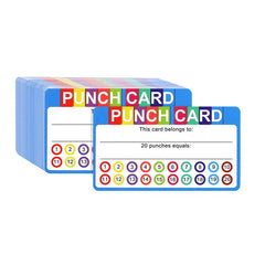 50pcs Punch Cards Reward & Incentive for Students & Business Loyalty