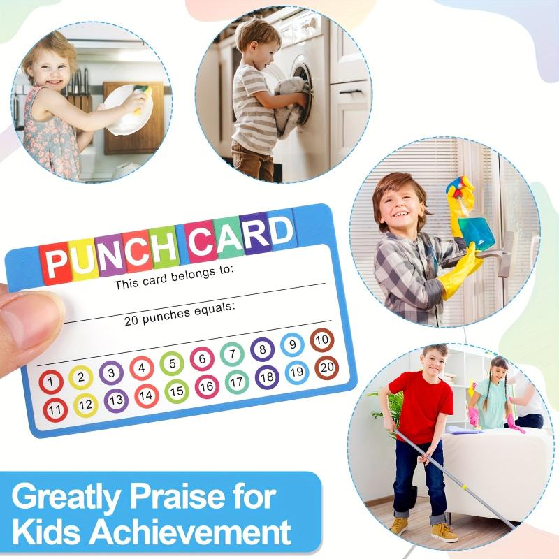 50pcs Punch Cards Reward & Incentive for Students & Business Loyalty
