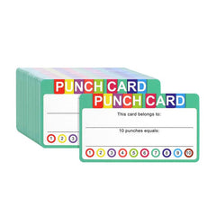 50pcs Punch Cards Reward & Incentive for Students & Business Loyalty