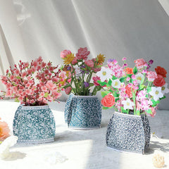 3D Porcelain Vase Greeting Card Thank You Bouquet Blessings Card