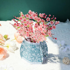 3D Porcelain Vase Greeting Card Thank You Bouquet Blessings Card