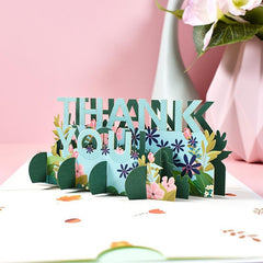 1pc Thank You Pop Up Card 3D Pop Up Greeting Card With Envelopes