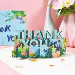 1pc Thank You Pop Up Card 3D Pop Up Greeting Card With Envelopes