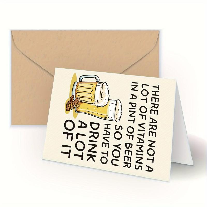 Funny Beer Birthday Greeting Card for Men Dad Grandpa Uncle