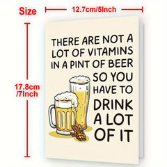 Funny Beer Birthday Greeting Card for Men Dad Grandpa Uncle