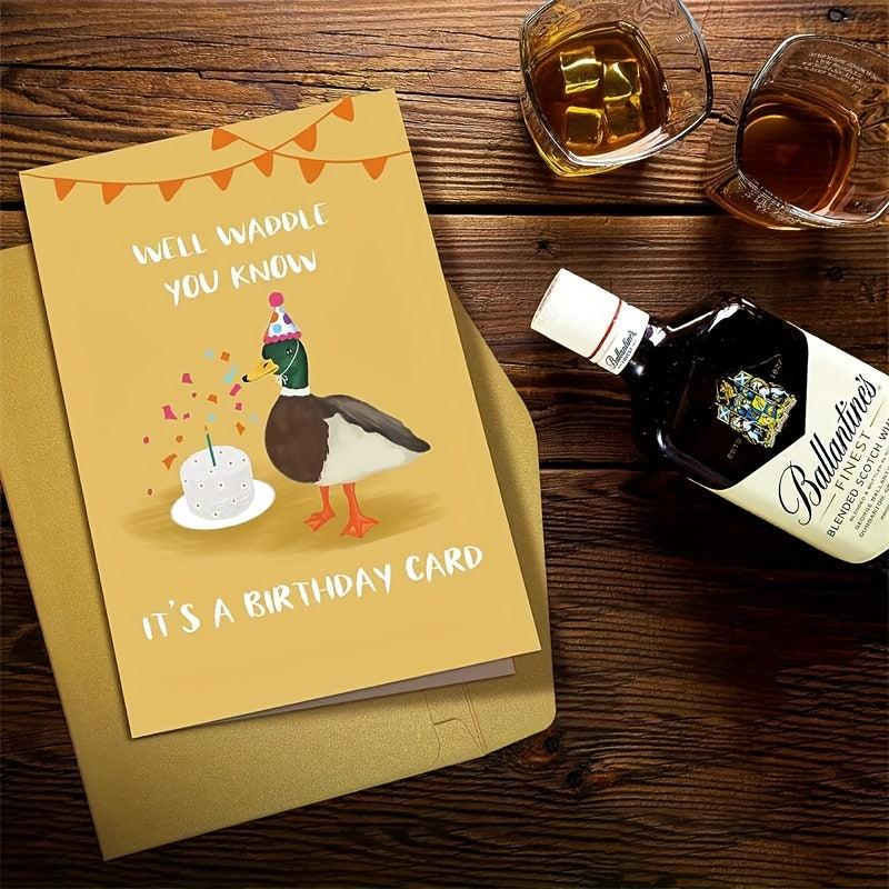 Funny Duck Birthday Card for Duck Lovers with Envelopes
