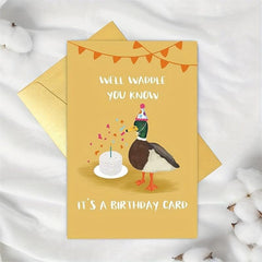 Funny Duck Birthday Card for Duck Lovers with Envelopes
