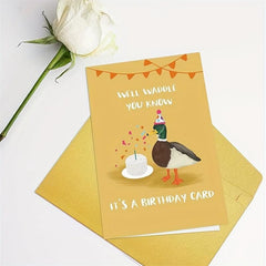 Funny Duck Birthday Card for Duck Lovers with Envelopes