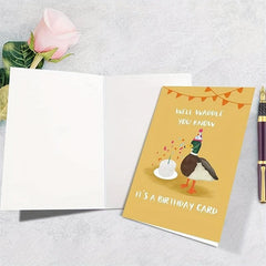 Funny Duck Birthday Card for Duck Lovers with Envelopes