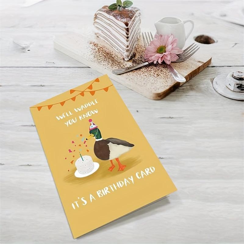 Funny Duck Birthday Card for Duck Lovers with Envelopes