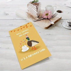 Funny Duck Birthday Card for Duck Lovers with Envelopes