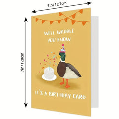 Funny Duck Birthday Card for Duck Lovers with Envelopes