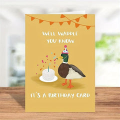 Funny Duck Birthday Card for Duck Lovers with Envelopes