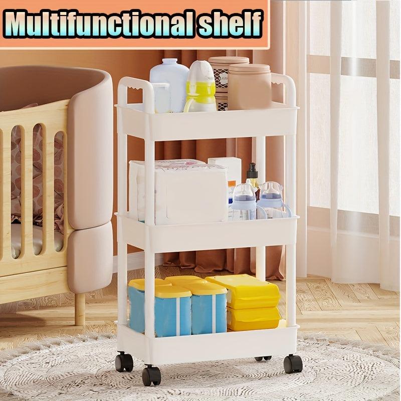 Portable 3-Layer Storage Cart for Office and School Supplies