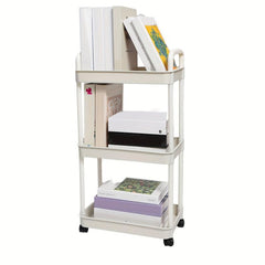 Portable 3-Layer Storage Cart for Office and School Supplies