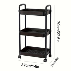 Portable 3-Layer Storage Cart for Office and School Supplies