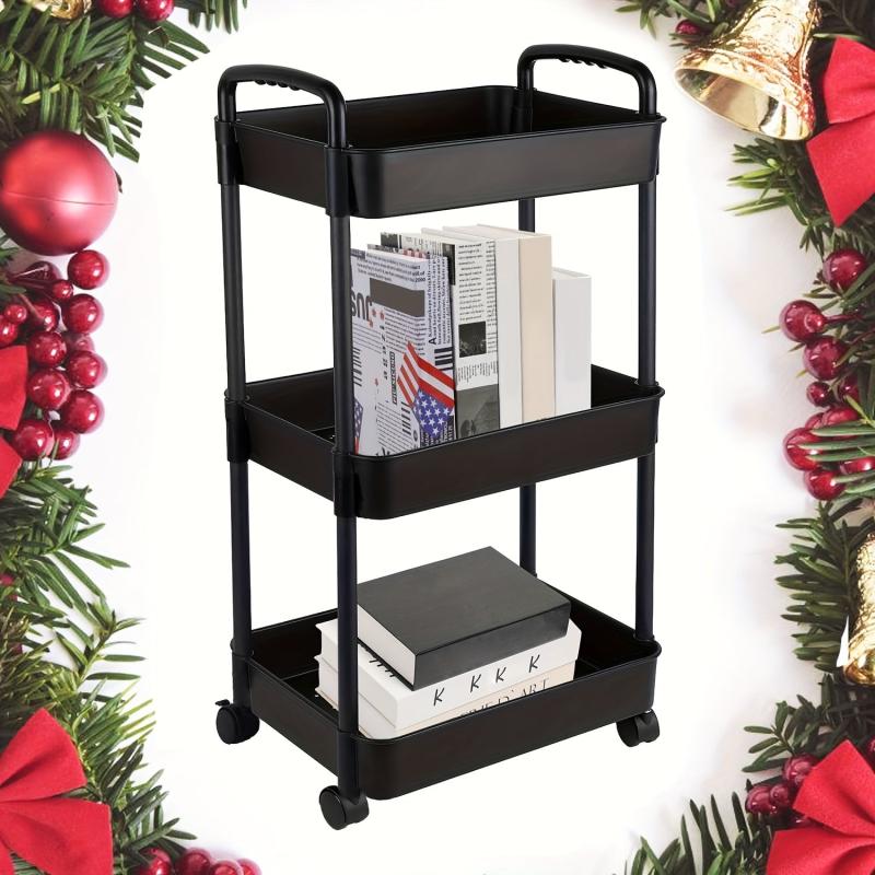 Portable 3-Layer Storage Cart for Office and School Supplies