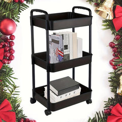Portable 3-Layer Storage Cart for Office and School Supplies