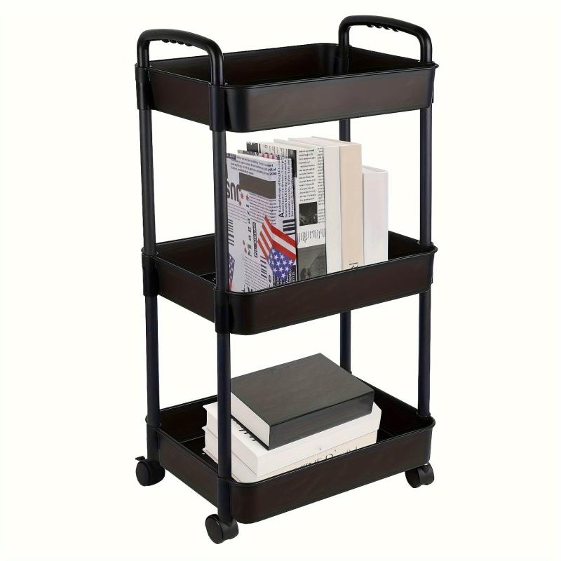 Portable 3-Layer Storage Cart for Office and School Supplies