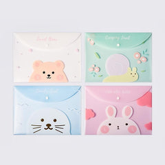4pcs Cartoon Student Test Paper Bag A4 Transparent File Bag