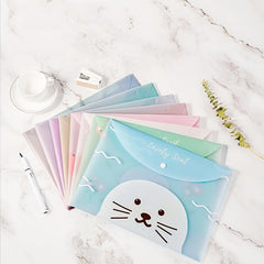 4pcs Cartoon Student Test Paper Bag A4 Transparent File Bag