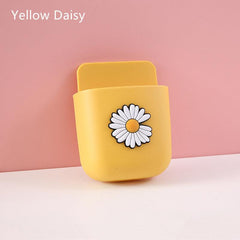 Wall Mount Phone Holder Storage Box Punch Self Adhesive