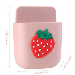 Wall Mount Phone Holder Storage Box Punch Self Adhesive