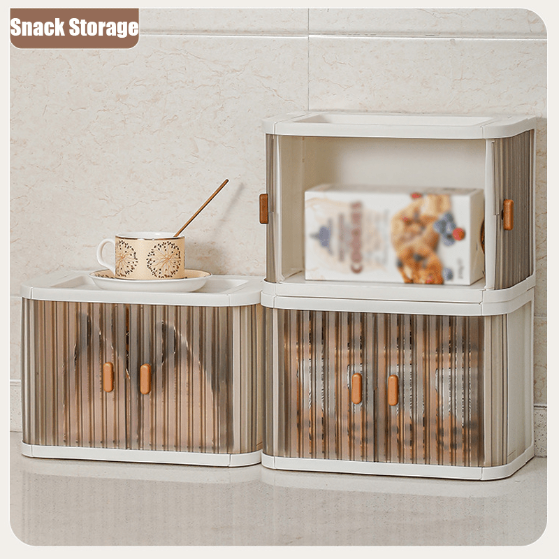 2Pcs Desktop School Supplies Storage Organizer Cabinet Transparent