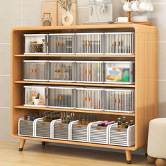 2Pcs Desktop School Supplies Storage Organizer Cabinet Transparent