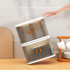 2Pcs Desktop School Supplies Storage Organizer Cabinet Transparent