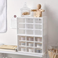 9-Square Transparent Storage Box for Books, Snacks, Clothes, Socks