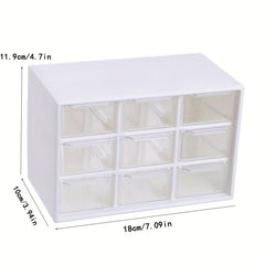 9-Square Transparent Storage Box for Books, Snacks, Clothes, Socks