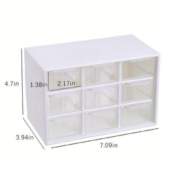 9-Square Transparent Storage Box for Books, Snacks, Clothes, Socks