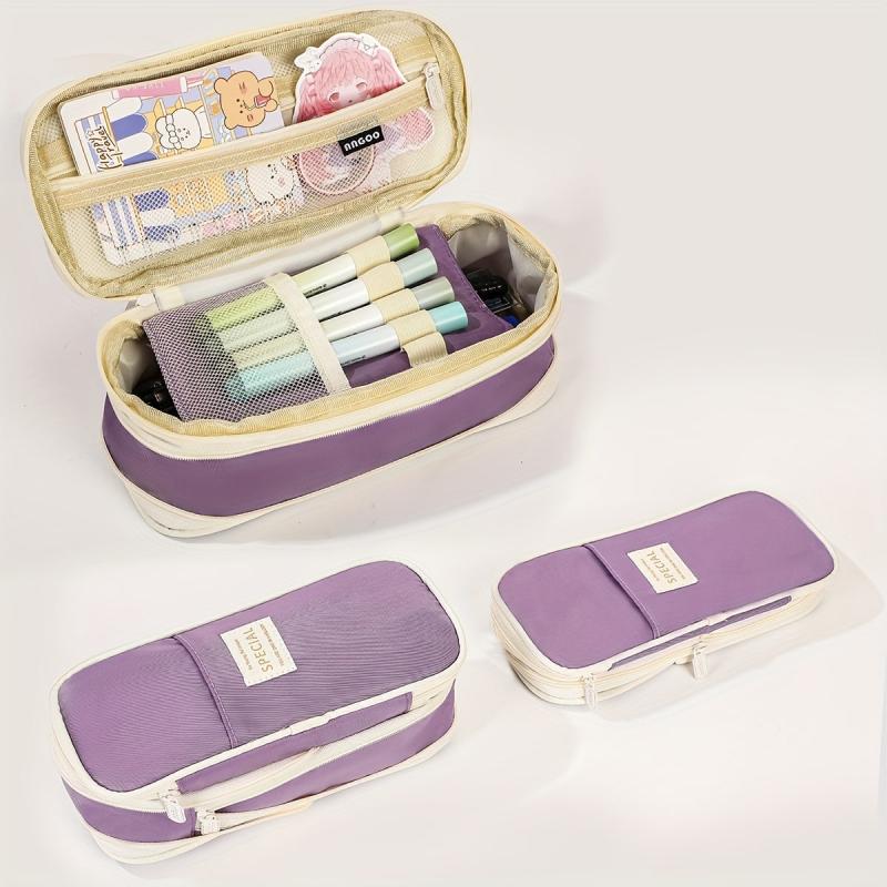 Large Capacity Macaron Matching Pencil Bag Stationery Box