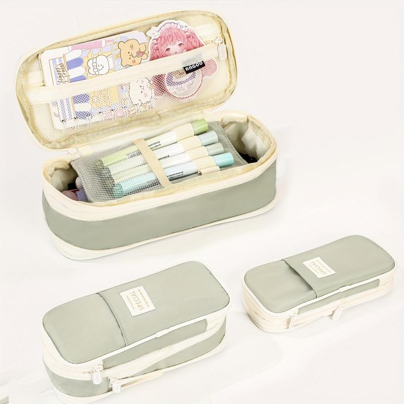 Large Capacity Macaron Matching Pencil Bag Stationery Box