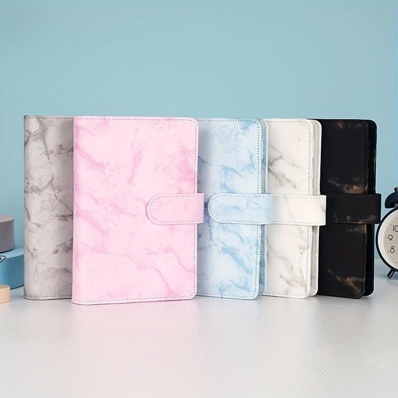 6-Ring Stylish Binder Planner Magnetic Buckle Closure PU Leather Women