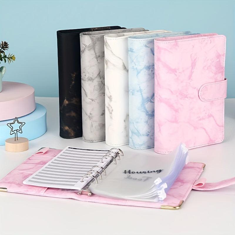 6-Ring Stylish Binder Planner Magnetic Buckle Closure PU Leather Women