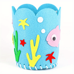 DIY Cartoon Craft Pen Container Student Creative Handwork