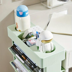 5-Level Movable Bookshelf Desk Side Bookshelf Storage Rack