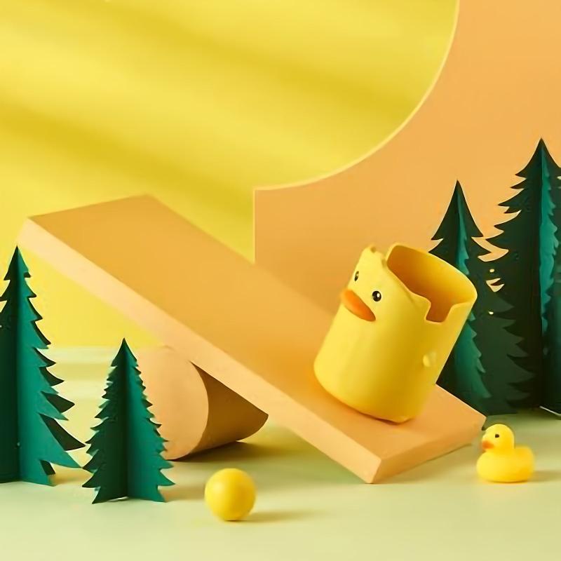 Cute Yellow Duck Pen Holder for Desk