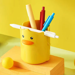 Cute Yellow Duck Pen Holder for Desk