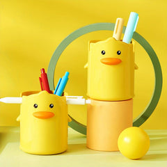 Cute Yellow Duck Pen Holder for Desk