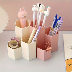 Hexagon Pen Holder Stationery Student Office Supplies Pencil Holder