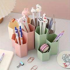 Hexagon Pen Holder Stationery Student Office Supplies Pencil Holder
